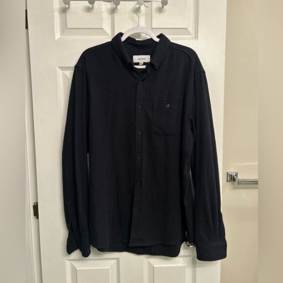 Anian Dark Recycled Cotton Button Up Shirt Canadian Brand - Picture 1 of 4